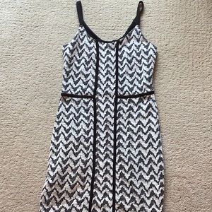 Cream and Black Knit Dress